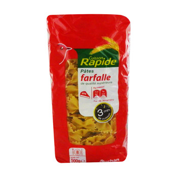 Cuisson rapide - Farfalle 3 minutes.