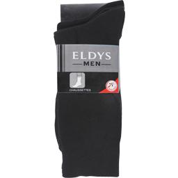 Eldys, Mi-chaussettes unies noir homme t43/46, le lot de 3
