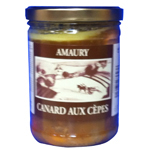 Plat cuisiné canard aux cèpes Amaury