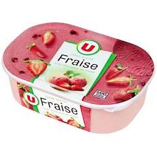 Creme glacee fraise et fraises confites U, 1l