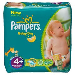 Pampers - Baby Dry - Couches Taille 4 + (9-18 kg/Maxi + ) - Pack Economique 1 mois de consommation (x152 couches)