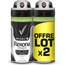 Rexona men déodorant invisible black white compressé 2x100ml