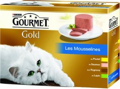 Gourmet, Gold - Les Mousselines avec des legumes pour chats, les 12 boites de 85g
