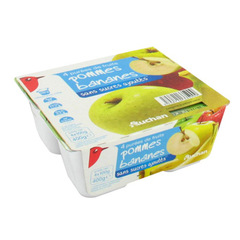 Auchan compote pomme banane 4x100g