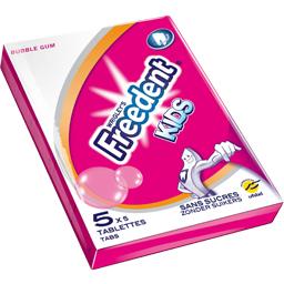 Chewing gums sans sucre pour enfant FREEDENT, 5x5 tablettes, 65g