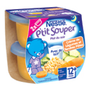 Nestlé Bébé P'tit Souper - Plat du soir crème de légumes tendres pâtes, 12 + mois les 2 pots de 200 g