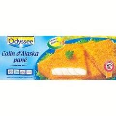 Tranches de Colin d'Alaska panees, prefrites, surgelees, qualite sans aretes., le paquet de 20 tranches - 1kg