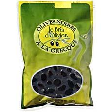 Olives noires a la Grecque LE BRIN D'OLIVIER, 500g