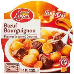 Boeuf bourguignon, pommes de terre & carottes, l'assiette de 300g