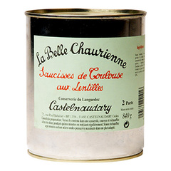La Belle Chaurienne, Saucisses de Toulouse aux lentilles, la boite de 840g