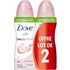 Dove déodorant beauty finish compresse atomiseur 2x100ml