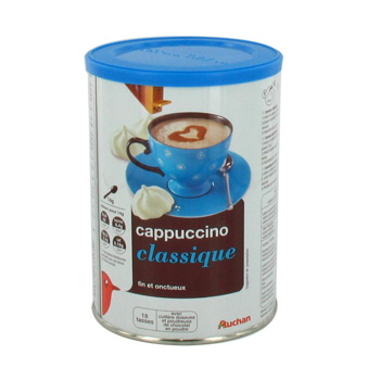Auchan cappuccino boite 252g + poudreuse 7g