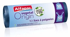 Alfapac - BRV05010 - Sac Poubelle à Poignées - 10 Sacs - 50 L - Végétal Origin - Lot de 2
