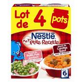 Nestle ma 1ere ptite recette lot 4x130g petits pois jambon + carotte boeuf