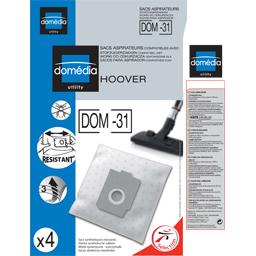 Sacs aspirateurs DOM-31 compatibles Hoover, le lot de 4 sacs synthetiques resistants