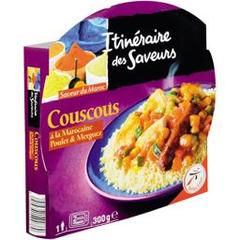 Couscous a la Marocaine, poulet & merguez, l'assiette de 300g