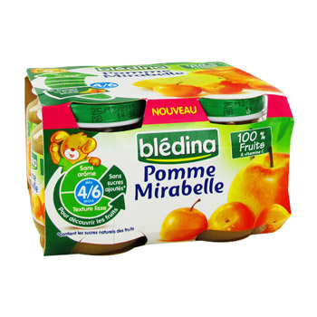 Petits pots bébé pomme mirabelle Blédina