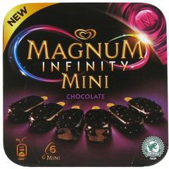 Magnum, Infinity - Mini batonnets de glace chocolat noir, la boite de 6 - 360 ml