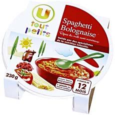 Assiette pour bebe spaghetti bolognaise U TOUT PETITS, des 12 mois, 230g