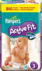 Pampers - 81261358  - Active Fit Couches - Taille 3 Midi (4-9 Kg) - Format economique X 68 Couches