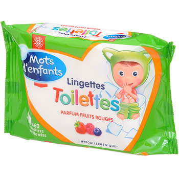Lingettes Mots d'Enfants Toilettes fruits rouges x60