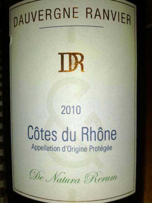 Côtes du Rhône, de natura rerum, certifié AB, 13.5% vol.