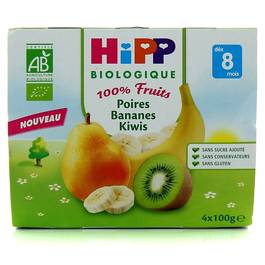 100% Fruits - Poires Bananes Kiwis Des 8 mois.