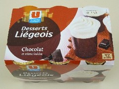 Dessert liegois chocolat et creme fouettee U, 12x100g