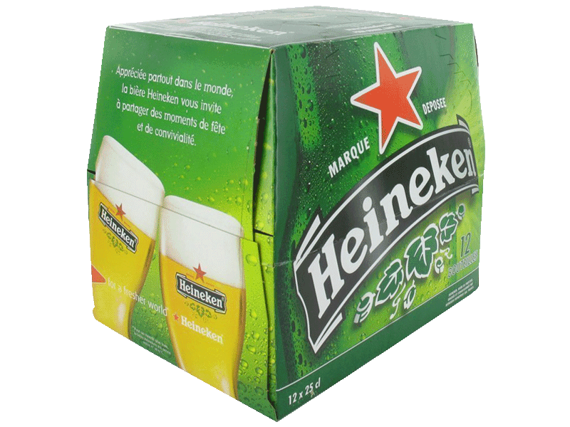Heineken, Bière recette originale, les 12 bouteilles de 25 cl