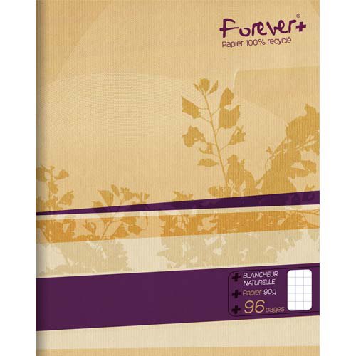 Cahier 24 x 32 cm grands carreaux Forever 100% recycle