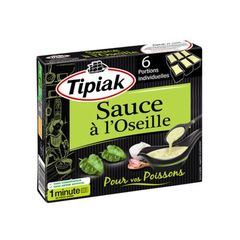 Tipiak, Sauce oseille, ideal pour vos poissons, prete a servir, la boite de 6 portions - 300g