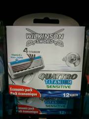 Wilkinson - Quattro Titanium Sensitive - Chargeur de 12 Lames