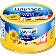 Odysee, Miette de thon, a l'huile de tournesol, la boite de 160g