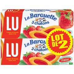 Biscuits genoise pulpe de fraise, La Barquette 3 Chatons