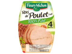 Roti de poulet cuit FLEURY MICHON, 4 tranches, 160g