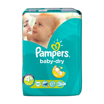 Couches Pampers Baby Dry Géant T4 + x39