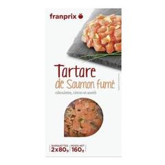 Franprix tartare saumon ciboulette 2x80g