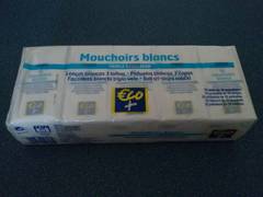 Paquet de 10 mouchoirs triple épaisseur 100% pure Ouate de cellulose - Sachet(s) de 15 paquets