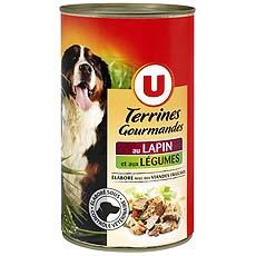 Aliment pour chien Terrines Gourmandes au lapin et legumes U, 1,25kg