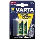 Varta Téléphone batterie Accu Mignon AA Ni-Mh (2-Pack, 1600 mAh, adapté pour les téléphones sans fil)