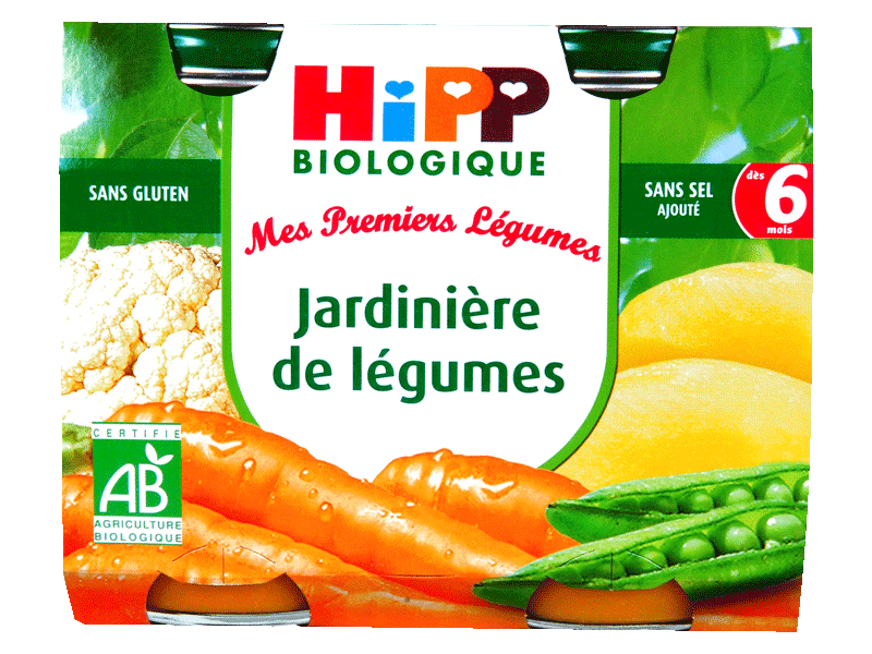 HIPP biologique jardiniere de legumes (des 6 mois) 190g