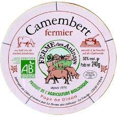 Camembert fermier bio au lait cru FERME DES AULNAYS, 50%MG, 240g