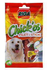 Riga chick os filet de poulet pour chien + stick x4