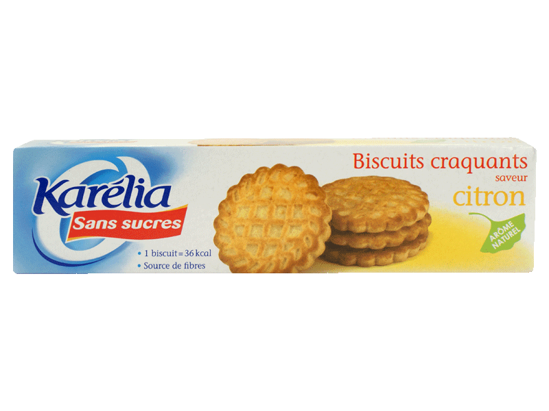 Biscuits sans sucre au citron KARELIA, 132g