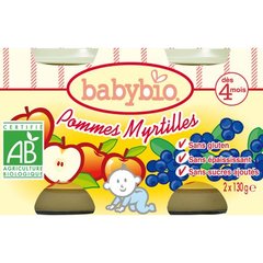 Babybio pot pomme myrtille des 4 mois 2x130g
