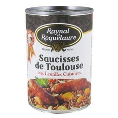 Saucisses de Toulouse aux lentilles RAYNAL&ROQUELAURE, 420g