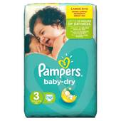 Pampers babydry couches bébé value + t3 midi x70
