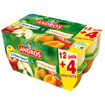 Andros compote pomme et pomme abricot 12x100g