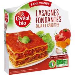 Céréal bio Lasagnes fondantes soja et carottes BIO la barquette de 300 g