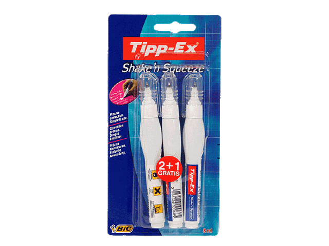 Tipp-Ex, 2 + 1 stylos correcteurs shake 'n' squeeze, le lot